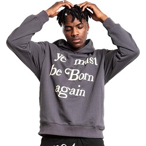 Sudadera con capucha Ye Must Be Born Again para hombre West Creativity Solid Pullover Hoodies Sports Soft Blend Fleece Sudadera - Product Image 5