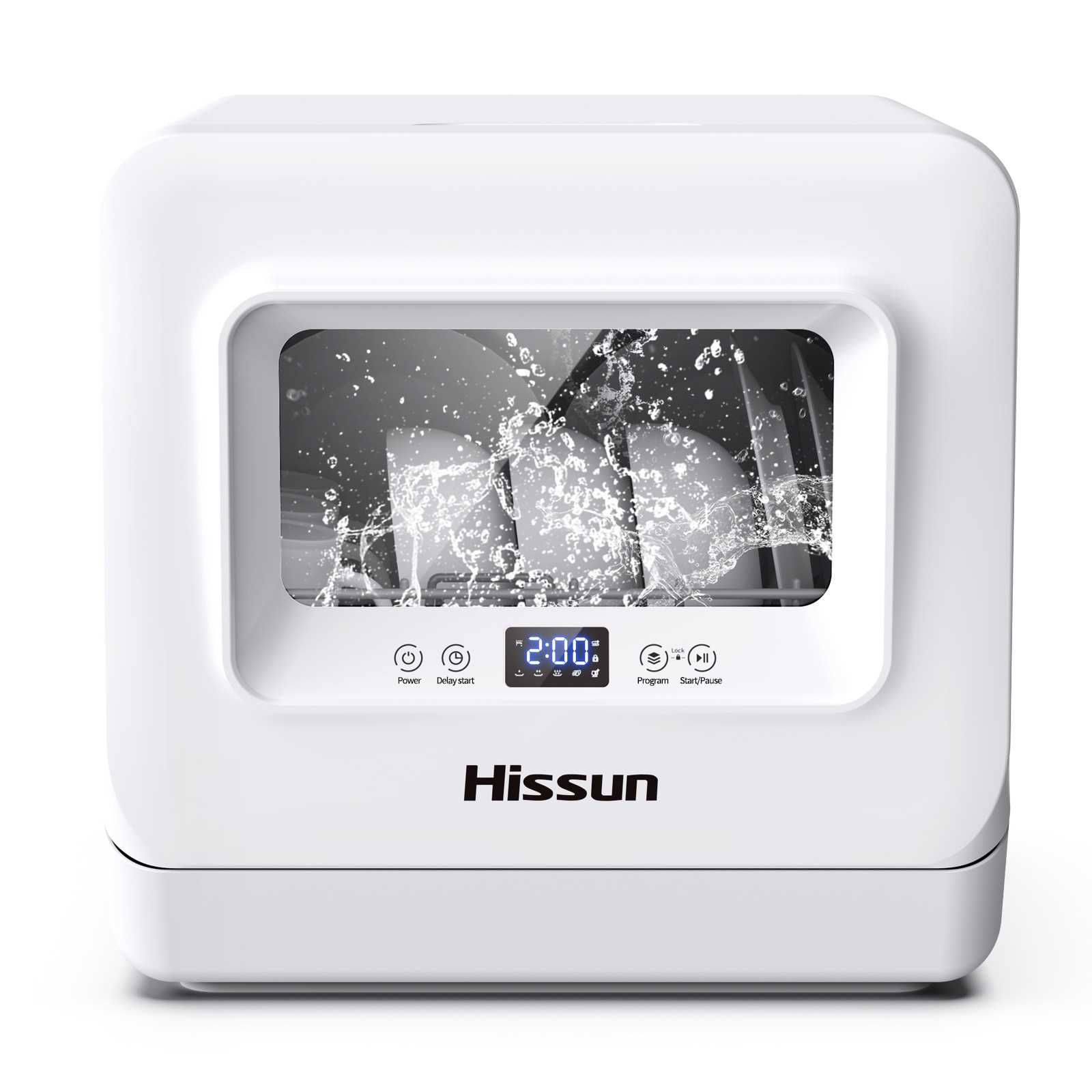 110V US for Desktop Dishwasher, Fully Automatic Household Installation-free Smart Drying