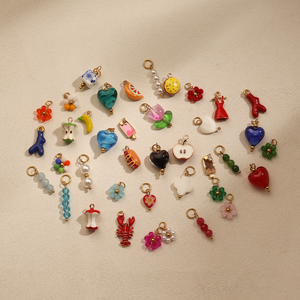 Vente en gros de pendentifs colorés en émail personnalisé Bracelet Collier PVD or en acier inoxydable breloques de bijoux à bricoler soi-même pour la fabrication de bijoux - Product Image 6