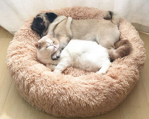 Cama calmante para perros Anti-ansiedad Donut Dog Cuddler Bed para perros pequeños Cat Calming Bed Faux Fur Pillow Pet <span class=keywords><strong>Donu</strong></span> - Product Image 2