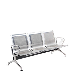 Sillas de tres plazas de acero inoxidable marca Yaqi con pasamanos para áreas de espera públicas de aeropuertos - Product Image 2
