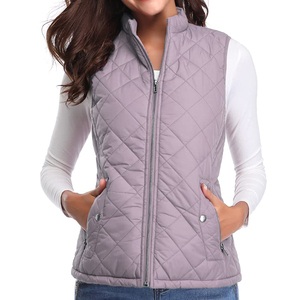 <span class=keywords><strong>Gilet</strong></span> matelassé <span class=keywords><strong>bleu</strong></span> <span class=keywords><strong>clair</strong></span> pour femme, col montant, fermeture é<span class=keywords><strong>clair</strong></span>, sans manches, avec poches zippées - Product Image 5