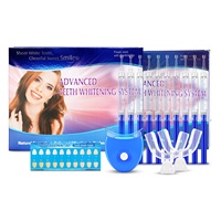 Kit de blanchiment des dents, étiquette privée, lumière Led avec trois Gels, seringue, nouveau Kit de blanchiment des dents, à usage domestique