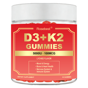 Rosebest Integratori in Gommose Senza Zucchero con Vitamina D3 K2 e Magnesio per la Salute delle Ossa, Formula Personalizzata dal Produttore Cinese - Product Image 1