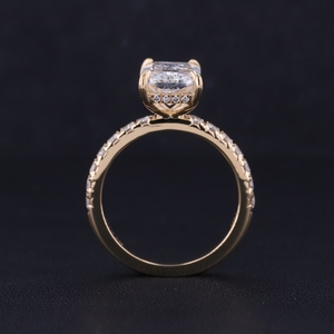 แหวนเพชรแล็บ 18k ทองคำ ประดับเพชรแล็บทรงเรเดียนท์คัท แหวนหมั้นแฟชั่นสุดหรู - Product Image 6