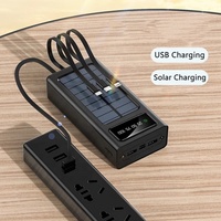 Nouvelle arrivée, batterie solaire portable étanche 20000mAh avec sortie Micro USB 5W, quatre câbles intégrés pour une utilisation en extérieur