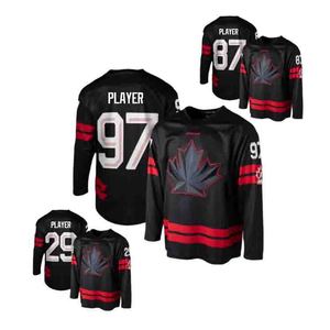 Maillot de hockey sur glace pour hommes Tontons en gros, noir, blanc, rouge, 97 Connor <span class=keywords><strong>McDavid</strong></span>, 29 Nathan MacKinnon, 8 Cale Makar, séchage rapide - Product Image 1