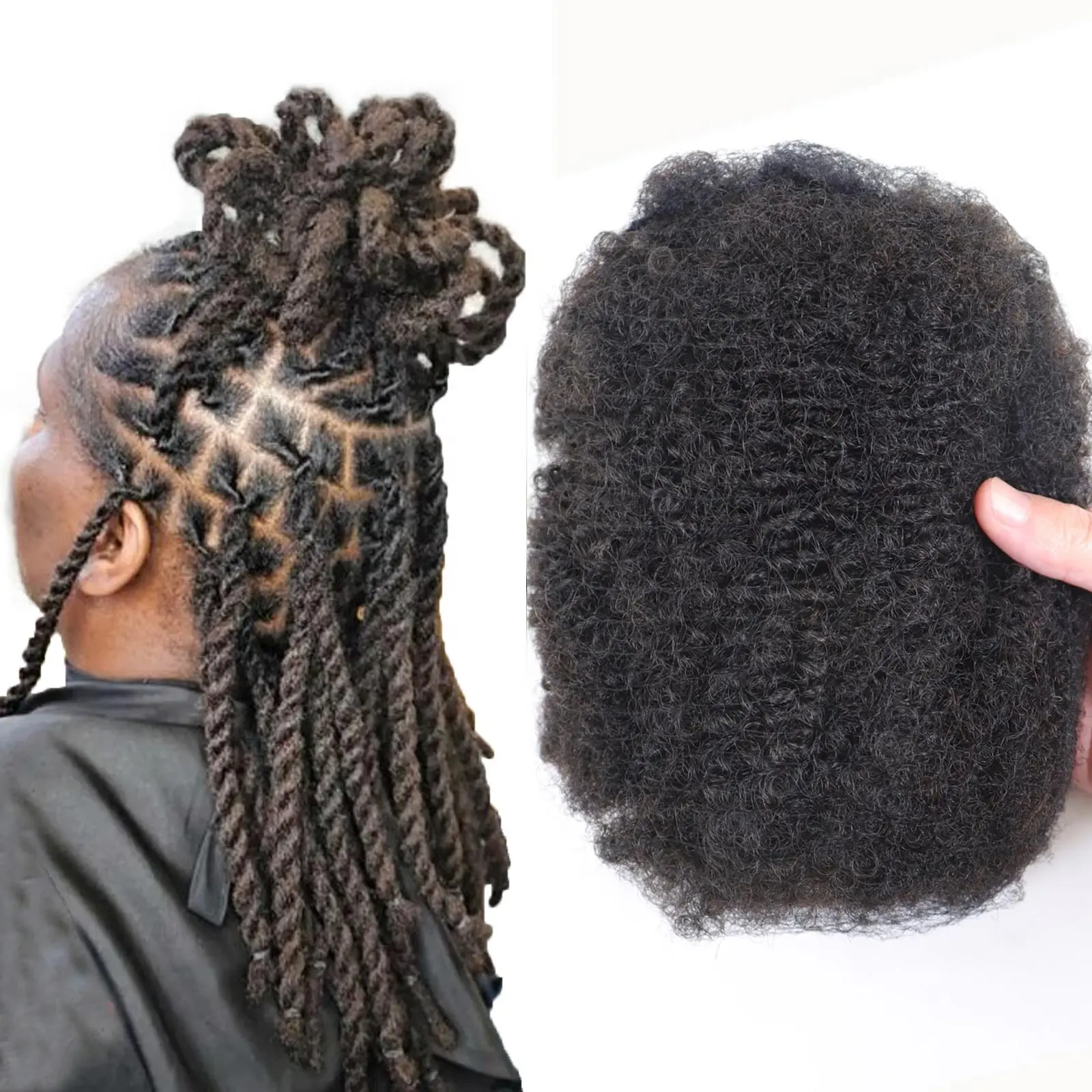 Tight Afro Kinky Bulk 100 % Human Hair for Dreadlock Extensions, Repair Locs, Twists and Braids