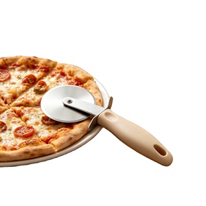 Stainless Steel Pizza Slicer Double Wheel <b>Baking</b> Embossing Tool Non-Slip Kitchenware Multi-Function Lace Cutter - Product Image 1