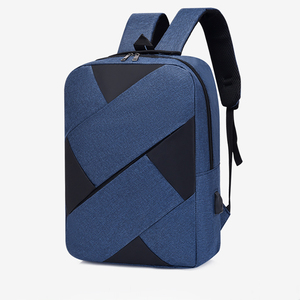 <span class=keywords><strong>Sac</strong></span> à <span class=keywords><strong>dos</strong></span> pour ordinateur portable au design géométrique avec port de charge USB, <span class=keywords><strong>sac</strong></span> de voyage d'affaires moderne pour hommes et femmes, idéal pour le travail et l'université, <span class=keywords><strong>bleu</strong></span> <span class=keywords><strong>marine</strong></span> - Product Image 2