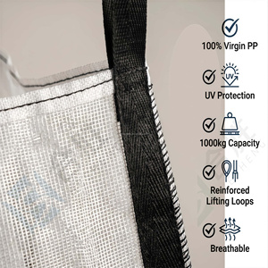 HESHENG Sacco a rete traspirante e ventilato da 500 kg 1 tonnellata per <span class=keywords><strong>legna</strong></span> da ardere, sacco in rete per imballaggio Fibc - Product Image 3