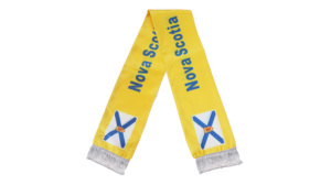 Bufanda con bandera de Nueva Escocia, venta al por mayor, productos de animación de fútbol personalizados, bufanda para fanáticos con bandera nacional, bufandas con borlas, chal - Product Image 2