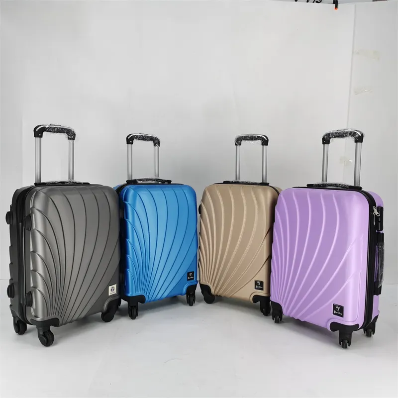 In Stock valigia Trolley leggera In ABS resistente 3 pezzi Set valigia da viaggio con 4 ruote universali