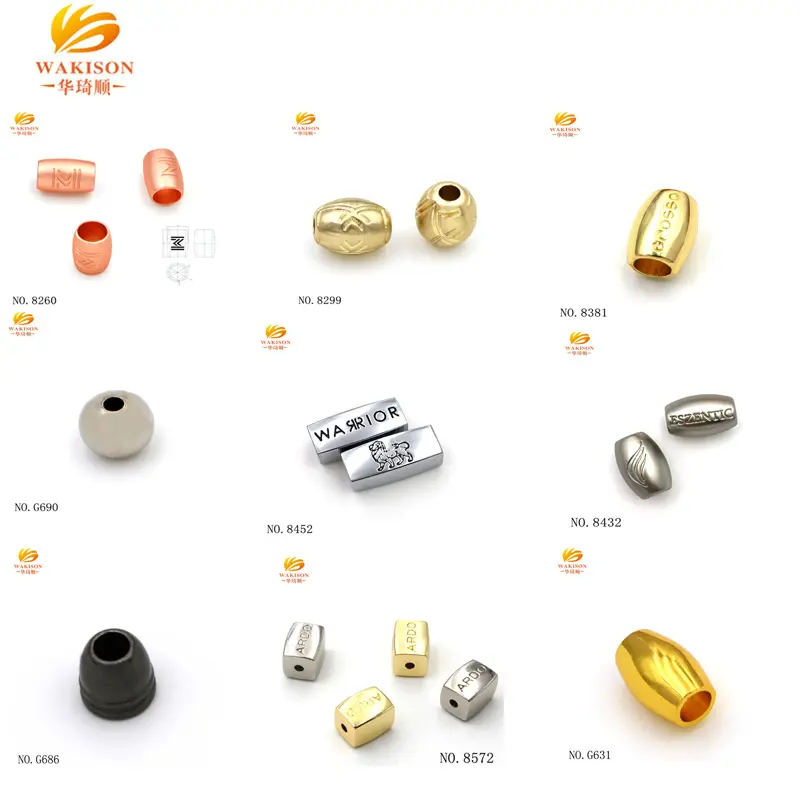 Custom Mini Size Brand Name Creative Beads Charm Engraved Logo Jewelry Metal Bead For Bracelet Accessories