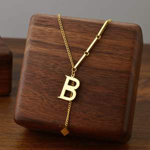 Kore titanyum çelik püskül mektup takım klavikula zinciri Trendy olmayan solma titanyum çelik kolye takı sınır ötesi ticaret - Product Image 4