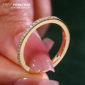Bague unisexe en or massif 18 carats avec diamant <span class=keywords><strong>de</strong></span> laboratoire HTHP taille brillant rond, bague Haf Etemity, bague <span class=keywords><strong>de</strong></span> diplômé <span class=keywords><strong>de</strong></span> collège - Product Image 1