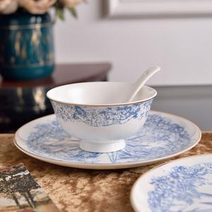 Juego de Cubiertos de Porcelana Fina Lucky Star con Diseño Creativo para Bistec, Plato Occidental, Plato de Postre y Decoración del Hogar para Parejas - Product Image 3