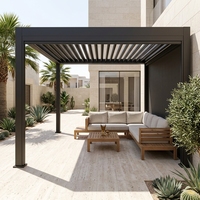 Pergola à lames orientables en alliage d'aluminium extrudé, pliable, avec lames électriques, couleur personnalisable, imperméable, pavillon anodisé