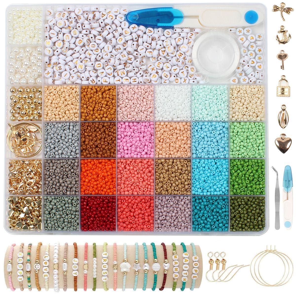 Hot Selling Seed Bead Jewelry Bracelet Making Set Girl Adult Friendship Bracelet Set Jewelry Making DIY Craft Gift