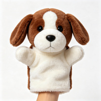 Marionnettes à main en peluche animaux de dessin animé : Chat, Lapin, Ours, Grenouille, Chien, Canard – Jouet doux pour l'histoires pour enfants