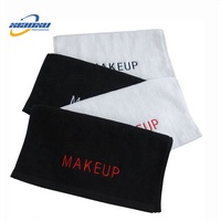 Serviettes en Coton Noires Personnalisées avec Logo pour Salons de Coiffure et Esthétique, Vente en Gros