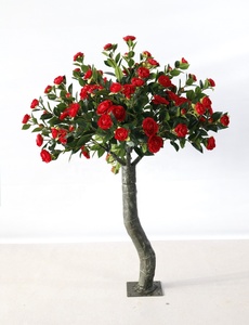 Albero di ciliegio artificiale personalizzato per esterni, grande, 8 piedi, con fiori di ciliegio finto in plastica, colore bordeaux, con telo protettivo da 30 pollici, colore lilla blu. - Product Image 4