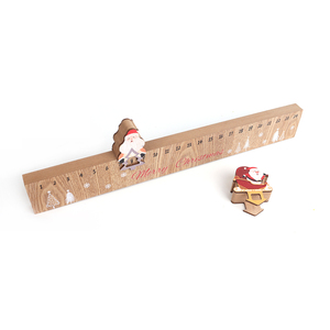 Pafu Ornamento Natalizio da Tavolo in Legno MDF, Calendario dell'Avvento con <span class=keywords><strong>Babbo</strong></span> <span class=keywords><strong>Natale</strong></span> in Slitta - Product Image 2