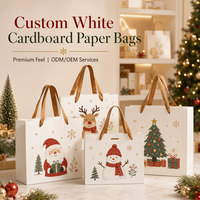 Sac en papier cartonné blanc personnalisé avec poignée, emballage cadeau, impression de logo OEM ODM pour les magasins de détail