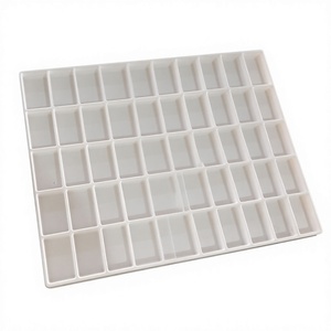 Barquette de rangement blanche classique écologique à 50 compartiments, rectangulaire, jetable, en PVC de qualité alimentaire et médicale - Product Image 2