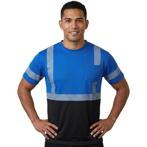 Clush Industries Polyester/Cotton Custom Breathable High Visibility Reflective Safety T-Shirt Unisex Construction Work <b>Heat</b> - Product Image 1