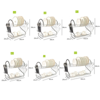 Séchoir à vaisselle à 2 niveaux égouttoir à assiettes étagère de rangement organisateur de cuisine support d'évier égouttoir à découper
