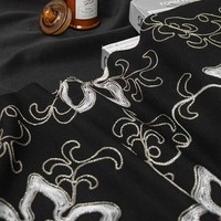 Tissu en lin brodé floral en gros, dentelle à motif floral, textile en lin brodé pour vêtements féminins et décoration de rideaux