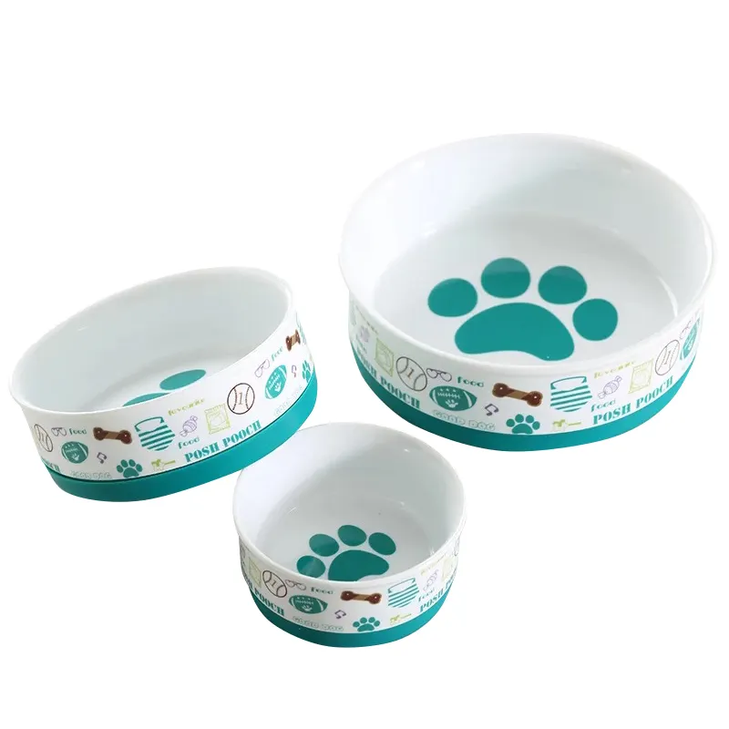 Großhandel Luxus druck Keramik Hundefutter Schalen Benutzer definiertes Logo Keramik Cat Pet Bowl
