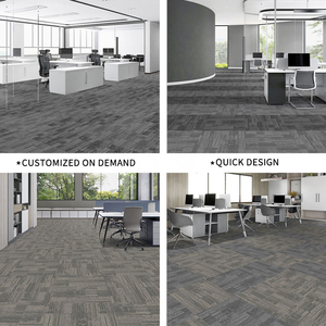 Nouveau tapis de sol adhésif carré moderne à rayures 50x50 pour hôtel et bureau, avec support non tissé et face en nylon - Product Image 4