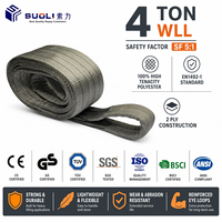 Özel 4 Ton SF5:1 Gri Polyester Düz Dokuma Askı CE GS Onaylı Ağır Hizmet Tipi Kaldırma Kemeri İnşaat Vinci İçin
