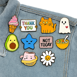 OEM özel emaye <span class=keywords><strong>Pin</strong></span> Glitter Metal rozeti Logo Maker ile yumuşak emaye iğne karikatür UV baskı sert mineli yaka rozeti özel - Product Image 2