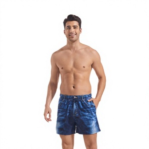 Shorts de bain imprimés pour hommes, séchage rapide, taille élastique extensible, avec poche - Product Image 2