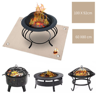 Tapis de protection portable pour foyer extérieur, couverture ignifuge en fibre de verre résistante à la chaleur pour patio et camping, protection de l'herbe et du gazon