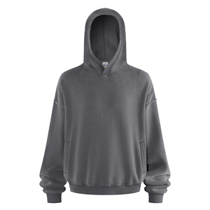 Sweat-shirts à capuche unis pour hommes, en <span class=keywords><strong>molleton</strong></span> épais, coupe ample et oversize, pour le quotidien - Product Image 1