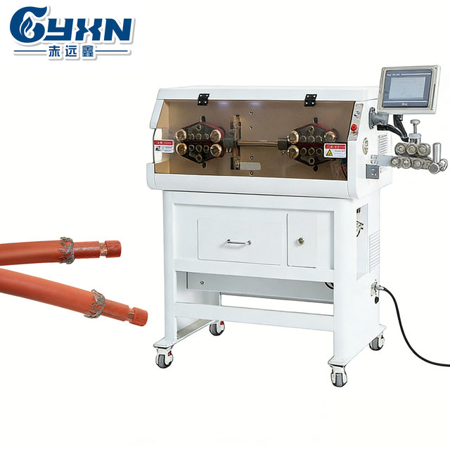 Automatic Coaxial Cable Cutting Stripping Machine High Precision Multi Layer Wire Stripper RF Communication Cable