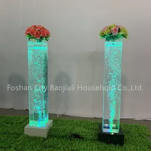 室内結婚式の装飾柱バブルチューブ感覚LEDフロアランプ水バブルランプ