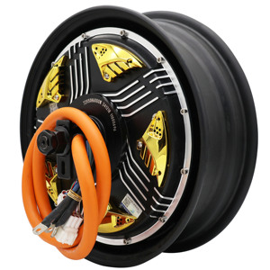 มอเตอร์ไร้แปรงถ่าน DKYS 72V 12"50H6000W เหมาะสำหรับมอเตอร์รถจักรยานยนต์ประหยัดพลังงาน สีเหลือง 12"50H6000W-W มอเตอร์แม่เหล็ก - Product Image 4