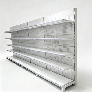 Étagère de présentation métallique pour supermarché RH-DR01N, gondole double niveau autoportante pour magasin, 410 x 220 x 220 mm - Product Image 2