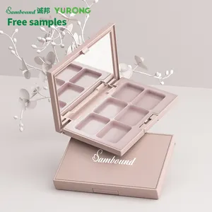 Custom clear 9 Colors glitter mini vegan wholesale high quality Private Label Empty Makeup box Eyeshadow Palette