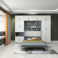 Meubles intelligents multifonctionnels gain de place sur mesure Lit mural pliable vertical invisible Murphy avec armoire