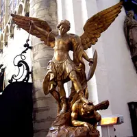 Статуя Святого Валентина на заказ, фигурка в натуральную величину, надежная скульптура, бронзовая большая наружная статуя арчанела Майкла для продажи