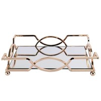 Plateau de rangement en verre au design européen, organisateur multifonctionnel pour bijoux et maquillage, pour salle de bain/salon, réutilisable
