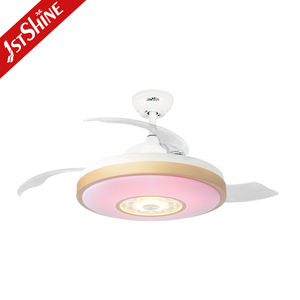 1stshine Led Ventilateur de Plafond Maison Multi Couleur Veilleuse DC Moteur RGB Éclairage Ventilateur de Plafond avec Lames Cachées - Product Image 1