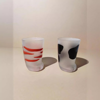 Tasse en verre dépoli patte de chat moderne créative pour jus de lait, bière et boissons-durable et réutilisable pour les amoureux des chats