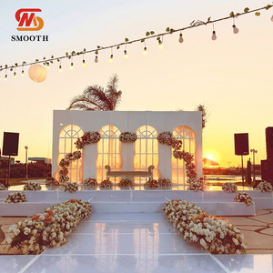 ฉากหลังหน้าต่างบานแต่งงานสีขาวโรแมนติกเรียบแผงผนังซุ้มตั้งแผงอะคริลิคผนัง - Product Image 1